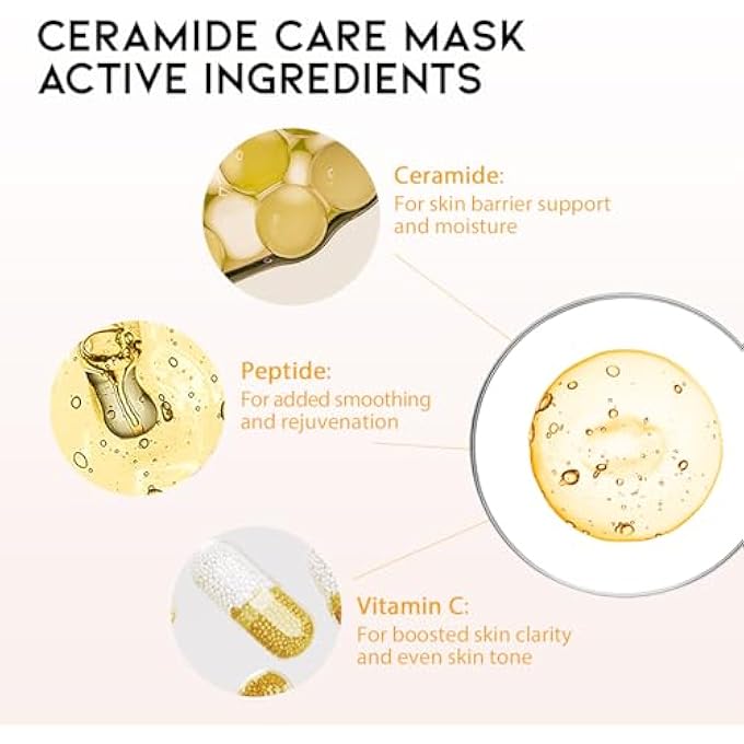 #OOTD INTENSE BRIGHTENING CERAMIDE VEGAN SHEET MASK [10 COUNT] ADVANCED SKIN CARE KOREAN BEAUTY BAMBOO LYCOCELL FACIAL MASKS WITH CERAMIDE, PEPTIDE, VITAMIN C FORMULA [ EVE VEGAN CERTIFIED ] - Image 2